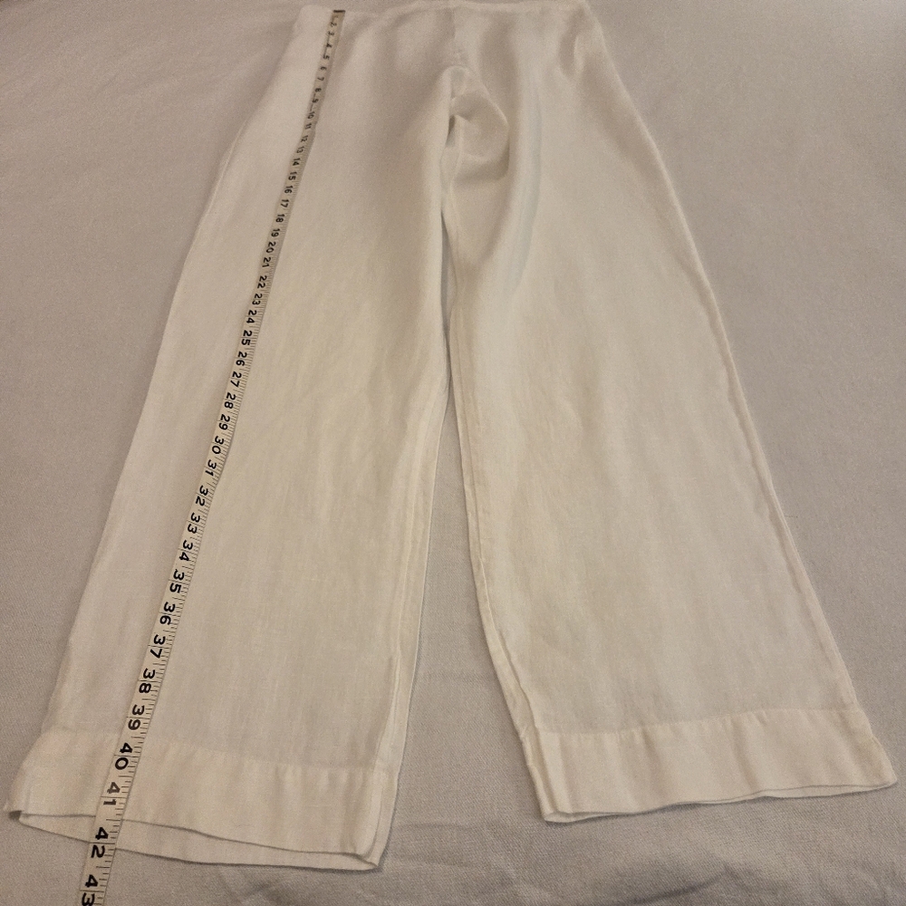 BRYN WALKER 2โ Piece Set White Linen Tunic White Linen Pants Lagenlook Women's L - Picture 11 of 15